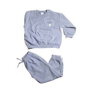 Zara Girl's Purple Bunny Jogger Sweater Set Size: 5